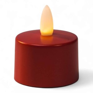 1 oplaadbaar led theelichtje, waterdicht, tot 400 uur brandtijd, rood, los