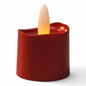 1 oplaadbaar led theelichtje, realistisch, waterdicht, tot 400uur brandtijd, rood, los