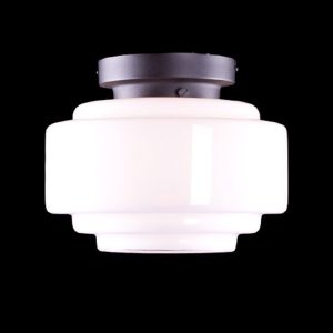 Art Deco plafondlamp ‘Cambridge’ zwart 25cm
