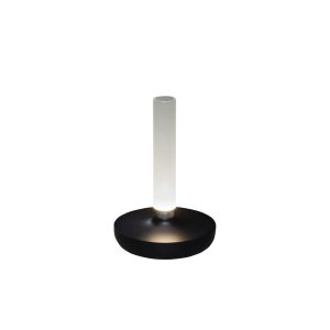 Biarritz tafellamp | 1 lichts | wit / zwart | 20,5 cm | accu / batterij | USB