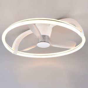 Plafondventilator wit met licht