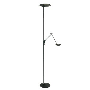 Zwarte vloerlamp led met leesgedeelte